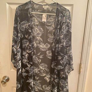 Avenue Womens Black/Grey/White Duster Size 18W NWT